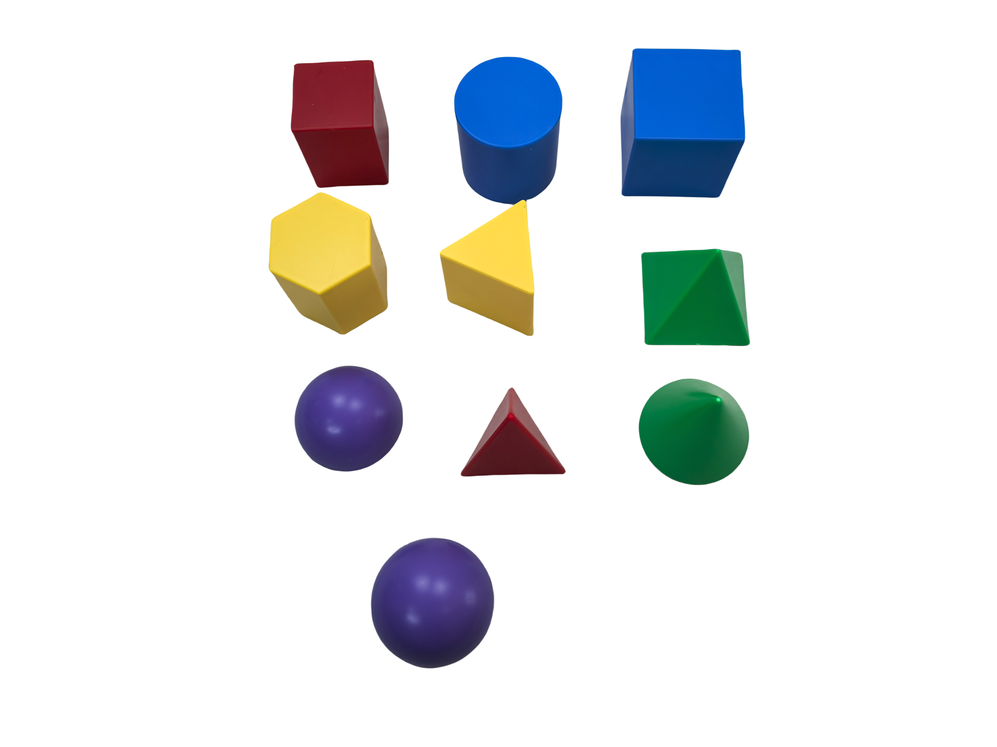 ชุดโมเดลเรขาคณิตพลาสติก 10 ชิ้น, บล็อกเรขาคณิตแข็ง, ชุดรูปทรงเรขาคณิต